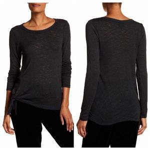 Bobeau Black Side Tie Tee Shirt sz Petite MP